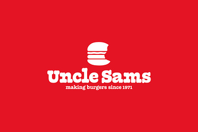 Uncle Sams Rebrand branding burgers corporate identity design fast food fonts graphic design icons illustrator logo logo design mockups photoshop rebrand rebranding red typography uncle sams vector