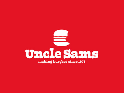 Uncle Sams Rebrand branding burgers corporate identity design fast food fonts graphic design icons illustrator logo logo design mockups photoshop rebrand rebranding red typography uncle sams vector