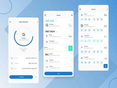 Authenticator Mobile App | App UI Design app design app development application development authenticator mobile app design mobile application ui ui design