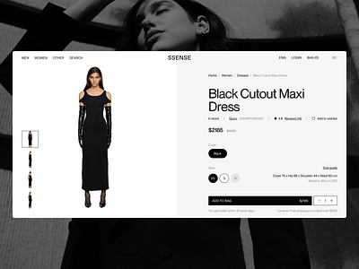 E-Commerce Fashion Store. Concept black white desktop e commerce fashion grid minimalist product card