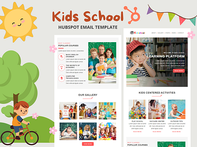 Kids School – HubSpot Email Newsletter Template coaching center email hubspot template