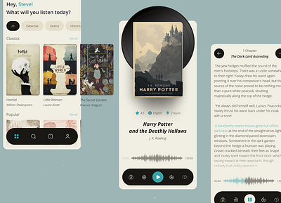 AudioBook App dailyui design motion graphics ui uxuidesign