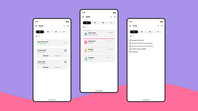 Goals / Habits app application branding calendar case study dark mode figma goal graphic design habit habit tracker light mode list mobile mobile app planner progress streak ui ux