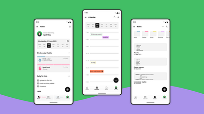 Journey Planner App app application calendar case study dark mode figma goal graphic design habit habit tracker home light mode mobile mobile app note planner profile progress ui ux