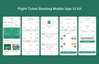 Flight Ticket Booking Mobile App graphic design ui