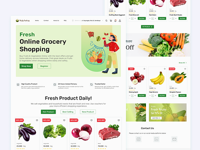 Buka Kebun - Online Grocery Landing Page fruit homepage mobile ui uidesign ux vegetable website