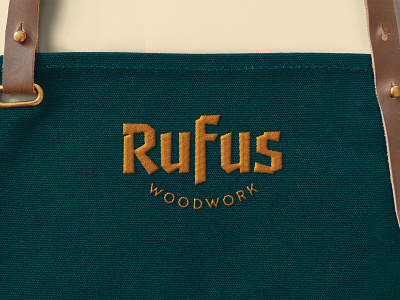 Rufus Woodwork Identity apron branding design download embroidered freebie hat identity logo mockup mockups patch psd template typography