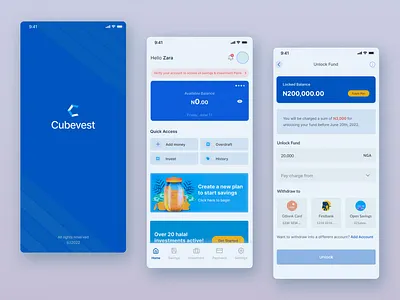 Cubevest Banking App banking cubvest finance fintech fintech home homepage mobile mobile app mobile banking