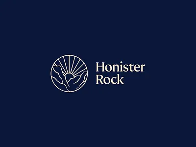 Honister Rock adventure brand branding carving consultancy emblem finance hand drawn identity logo logo design luxury branding mountain mountaineering national park rock sun symbol traditional travel