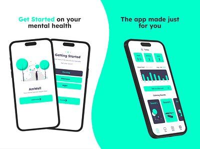 Mental Health App UI/UX app branding graphic design typography ui ux