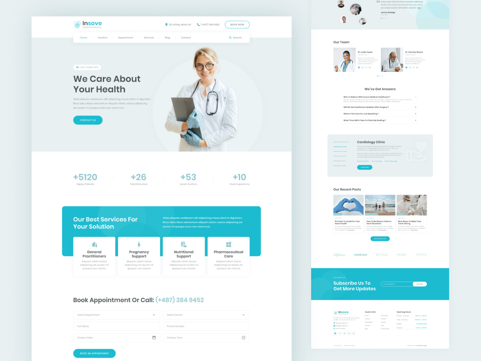 Insove – Medical Healthcare Free Web Design free figma template free website template medical minimal modern design ui ui design uiux web design web inspiration webdesign website concept website design website design inspiration
