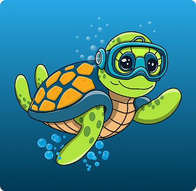 Sea Turtle graphic design illustration