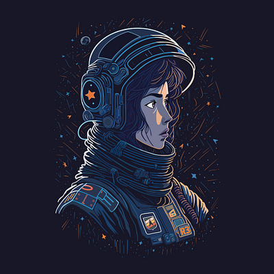 Anime Astronaut graphic design illustration