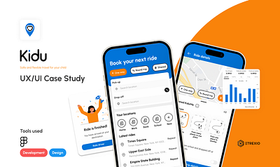 Kidu - Safe and Flexible Travel for your Child app casestudy design etrexio transportation travel ui ux