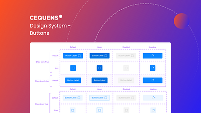 CEQUENS™ - Design System "Buttons" admin app arabic branding buttons dashboard design designsystem illustration landingpage logo ui uikit