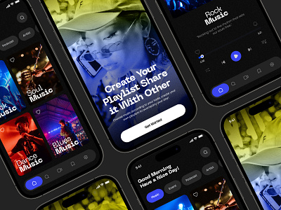 Music Player Application app app mockup branding graphic design illustration mobile mockup mobile presentation music app music application music download app song app song application sound app ui uiux ux uxui webdesign