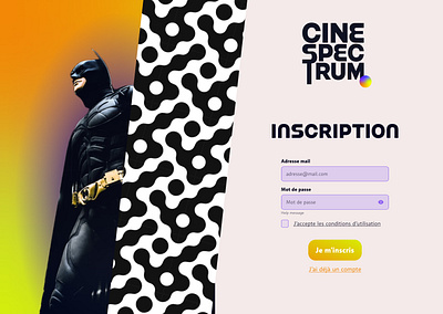 CineSpectrum - A cinema Review UI connexion design form logo register ui ux web