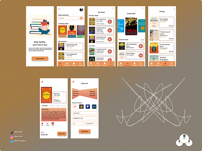 Online book collector app design graphic design illustration ui