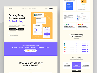 Scheme - Calendar Web Design calendar calendar web design landing page product design ui uihut uiux design uiux design agency web web design webflow website design