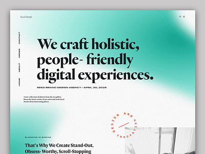 SeedBrand Hero Section Light mode design agency app branding design graphic design interface minimal product startup typography ui ux web website