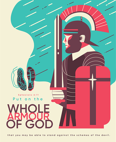 Put on the whole armour of God - Ephesians 6. armour of god battle bible bible verse children of god concept defeating satan drawing idea illustration jesus christ stay true vector war