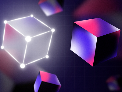 2.5D Spinning Cubes 2.5d 2d 3d after effects animation cube design digital explainer gif gradient grain illustration loop motion primitives retro space spheres ukraine