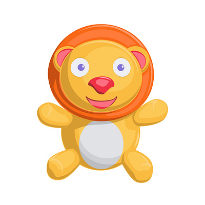 Игрушечный львёнок. Векторная иллюстрация игрушки львенка little lion soft toy