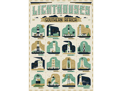 Lighthouses adobe africa blue digitalart geometirc giveaway illustration illustrator launch light lighthouse muti ocean onlinestore print southafricca store vector