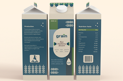 "GRAIN" plant-based milk packaging design adobe illustration adobe photoshop branding graphic design illustration vector