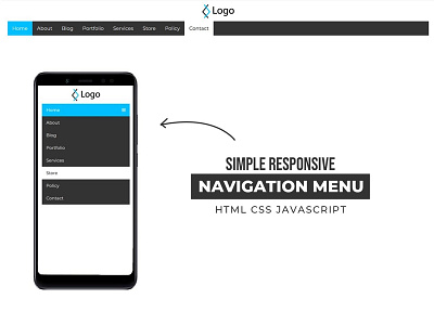 Responsive Navbar using HTML CSS and JavaScript by divinectorweb on ...