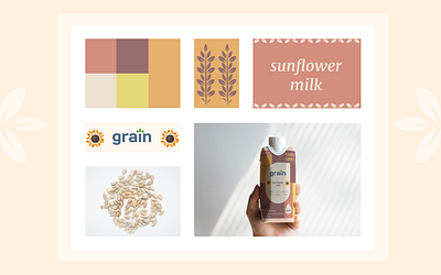 "GRAIN" plant-based milk packaging design branding graphic design illustration milk organic product vector