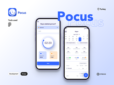 Pocus - Focus on your daily tasks app design focus pomodoro timer ui ux