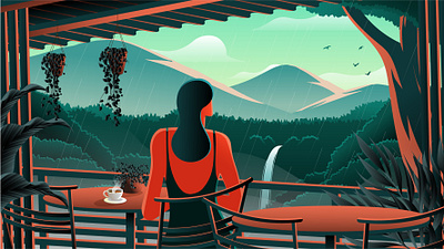 coffee shop illustration vector