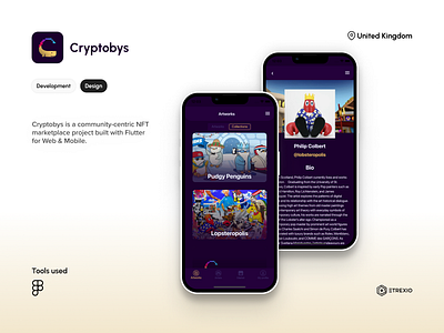 Cryptobys app crypto design etrexio ui ux