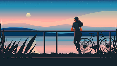 dusk illustration vector