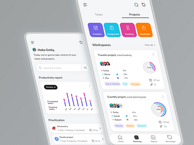 TaskGenius, Task and Project Management Mobile App app clickup dashboard design jira mobile app prioritize product productivity project project management task task project management task management tracker trello ui ux uxui website