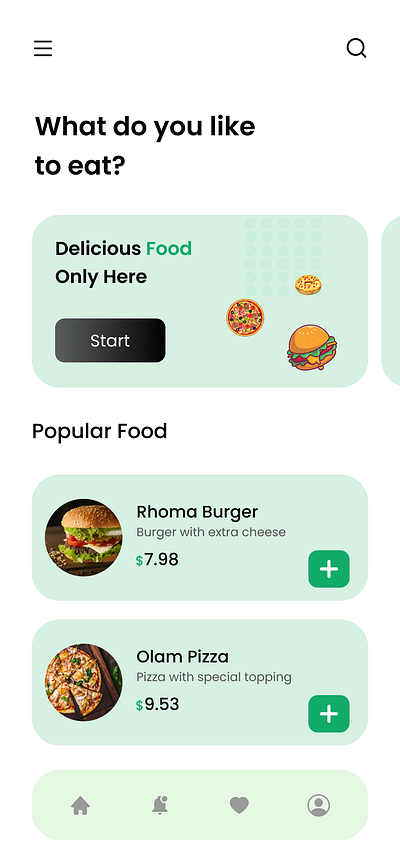 Food App Design design figma mobile app ui ui ui ux