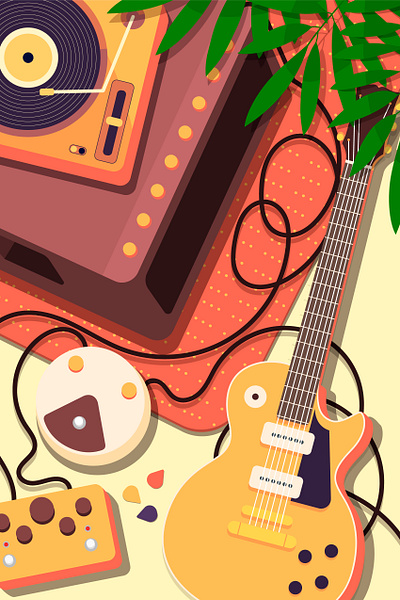 Les Paul illustration vector