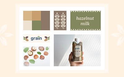 "GRAIN" plant-based milk packaging design color design grain graphic design illustration milk organic product vector