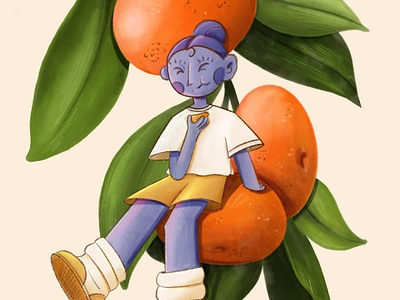 Tangerine girl desenho graphic design illustration infantil kidillustration poster tangerina