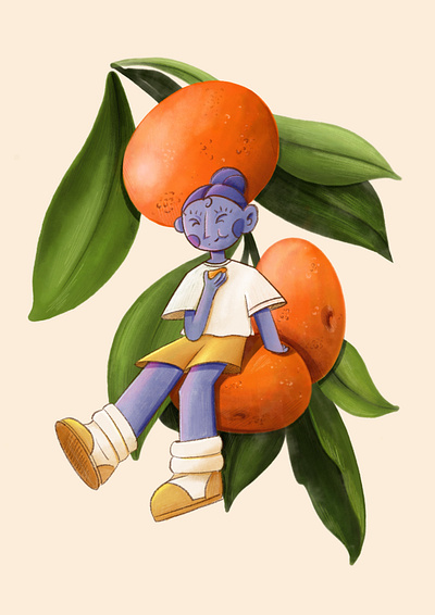 Tangerine girl desenho graphic design illustration infantil kidillustration poster tangerina