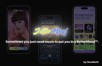 BetterMood branding design figma freelance graphic design illustration logo music ui ux vector