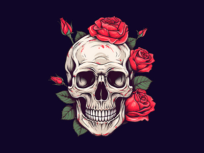 Skulls'n'Roses Tee Print #1 design illustration print tee print tshirt design tshirt print vector
