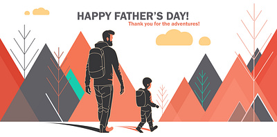 Happy Father's Day Concept Design banner design fathers day flat design flat illustration illustration illustrator minimalist vector