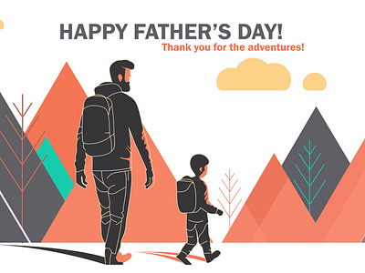 Happy Father's Day Concept Design banner design fathers day flat design flat illustration illustration illustrator minimalist vector