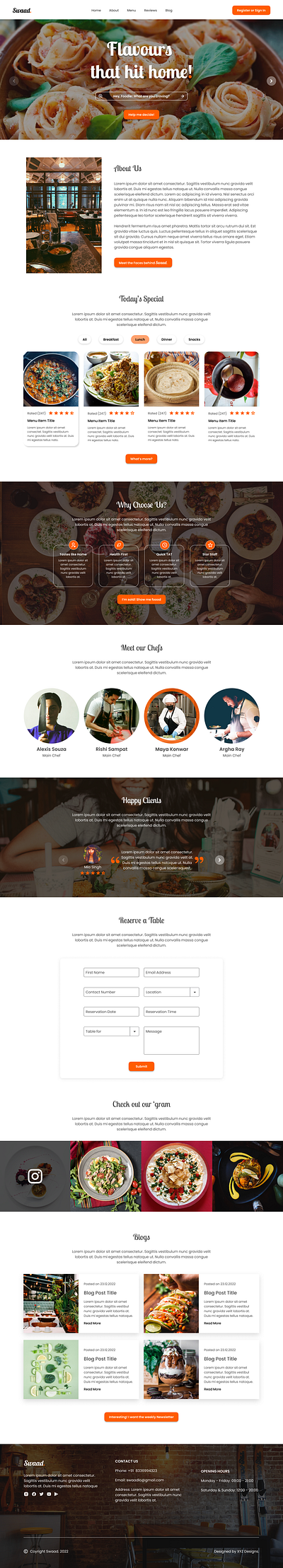 Swaad - Eatery offering Online Food Delivery design ui