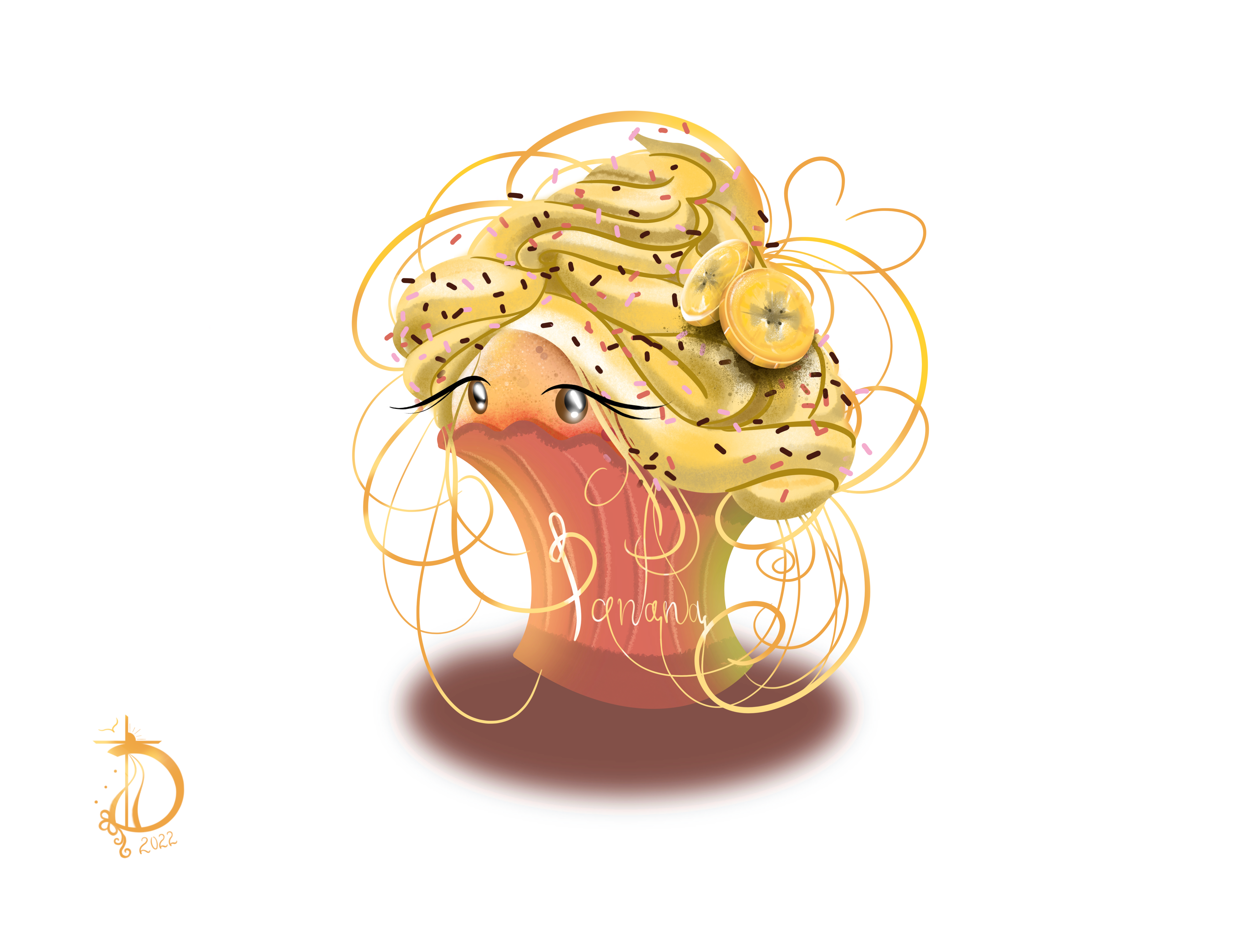 Banana Muffin banana blonde book illustration character cookbook cupcake cupcakes dessert female girl hair illustration muffin muffins recipes sweets