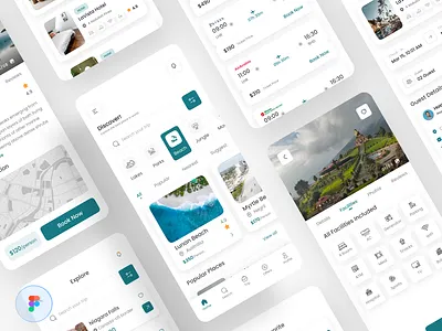 Travel UI Kit Design app booking app branding design graphic design mobile app mobile design tour app tourguideapp travel travel agency travel app travel design travel ui travelapps travelblogger travellikealocal ui ux vector