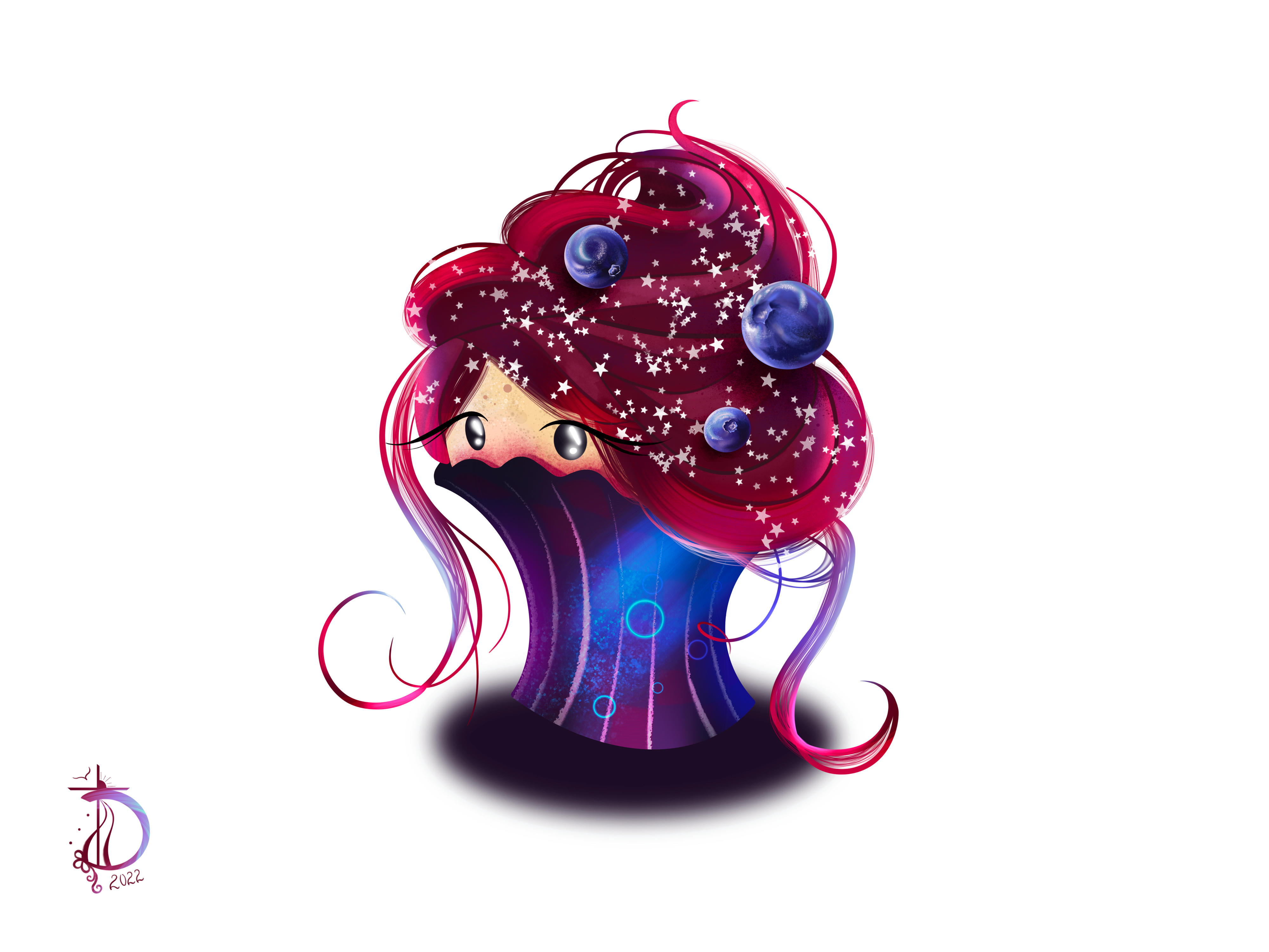 Dorothy Muffin blueberries blueberry book illustration character cookbook cupcake cupcakes dessert female character girl illustration muffin muffins recipes red hair universe