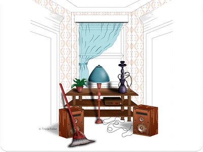 Illustration room with Affinity designer affinity designer design drawing graphic design illustration living room patterns room seamless patterns vector vintage room wallpaper